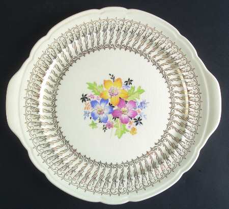 Canterbury Gold Handled Cake Plate