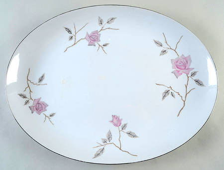 Dawn Rose 16" Oval Serving Platter