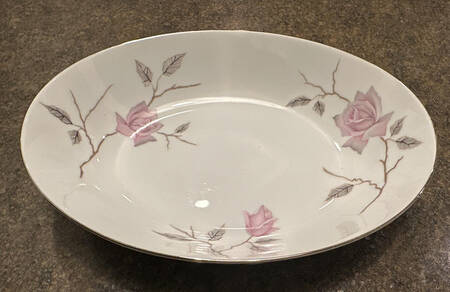 Dawn Rose 9" Oval Vegetable Bowl