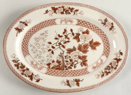 Indian Tree Brown (Japan) 12" Oval Serving Platter