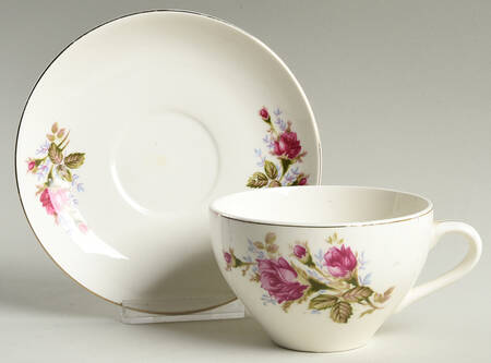 Moss Rose Flat Cup & Saucer Set