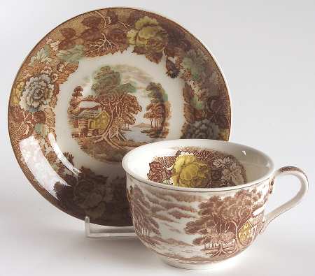 Mountain Woodland Flat Cup & Saucer Set
