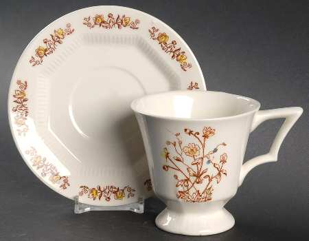 Prairie Flower Footed Cup & Saucer Set