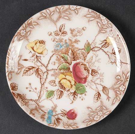 Rose Arbor Brown Multicolor Bread & Butter Plate