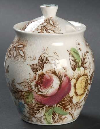 Rose Arbor Brown Multicolor Jam/Jelly & Lid