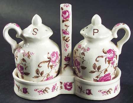 Rose Garden (3 Pc) Salt & Pepper Tray Set