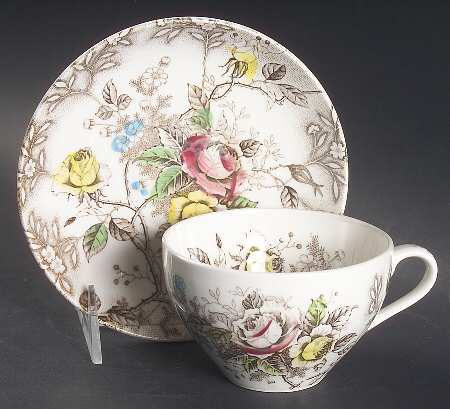Rosevine Flat Cup & Saucer Set