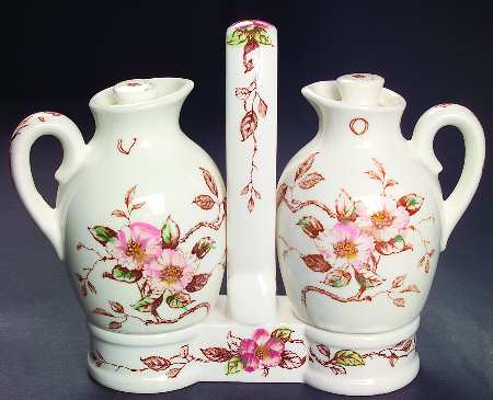 Springtime Vinegar and Oil Tray Set