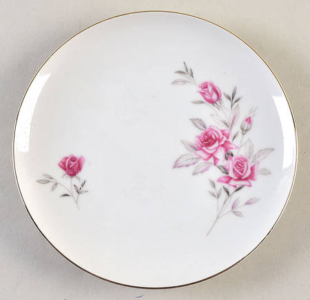 Wild Rose (Platinum Trim) Bread & Butter Plate