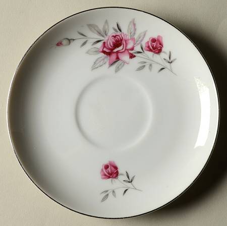 Wild Rose (Platinum Trim) Saucer for Flat Cup