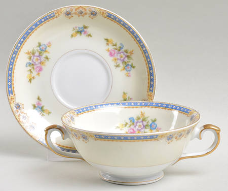 Langley Footed Cream Soup Bowl & Saucer Set