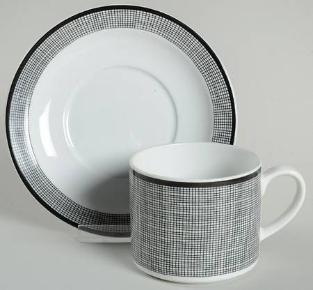 Chambray Flat Cup & Saucer Set