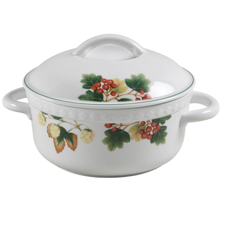 English Country Fruit 1 Qt Round Covered Casserole
