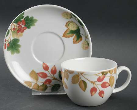 English Country Fruit Flat Cup & Saucer Set