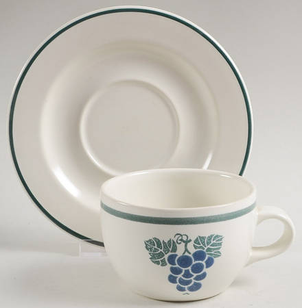 Fancy Fruit Flat Cup & Saucer Set