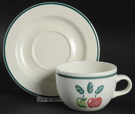 Fancy Fruit Flat Cup & Saucer Set