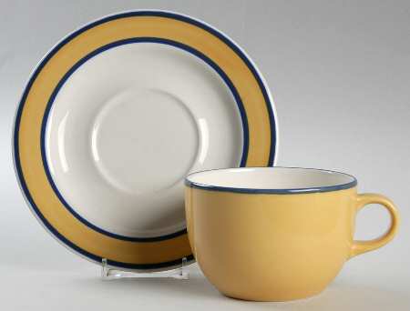 Fusions Honey Flat Cup & Saucer Set