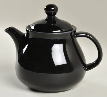Solid Color Black Teapot & Lid