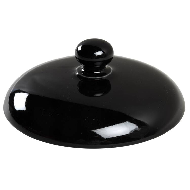 Solid Color Black Lid for 2 Qt Round Covered Casserole