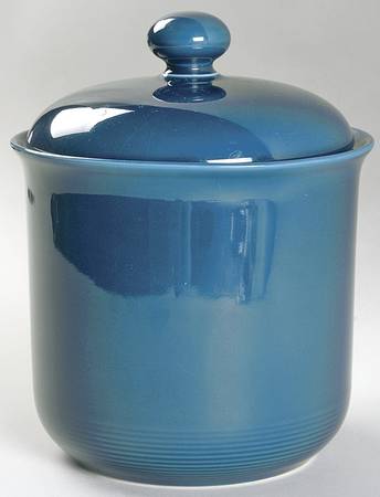 Solid Color Dark Blue Medium Canister & Lid