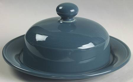Solid Color Dark Blue Round Covered Butter