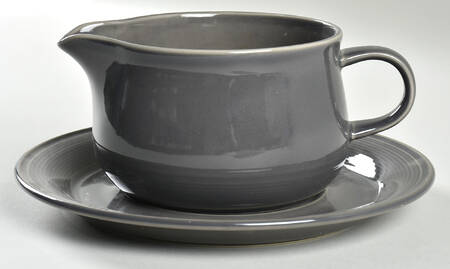 Solid Color Dark Gray Gravy Boat & Underplate