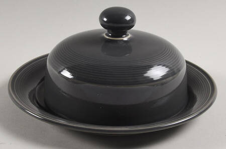 Solid Color Dark Gray Round Bowl & Lid