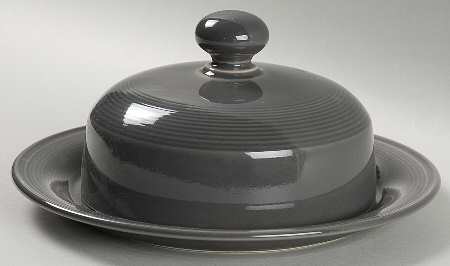 Solid Color Dark Gray Round Covered Butter