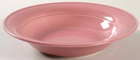 Solid Color Dark Rose Rim Soup Bowl