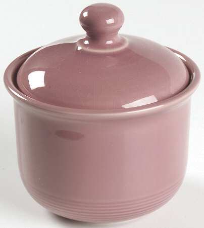 Solid Color Dark Rose Sugar Bowl & Lid