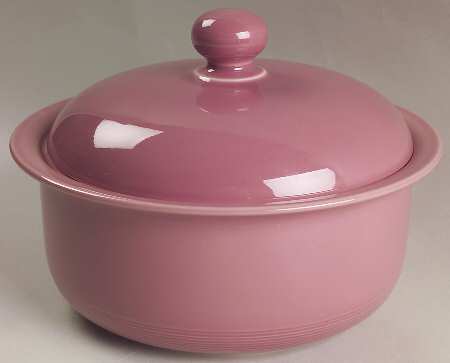 Solid Color Dark Rose 2 Qt Round Covered Casserole