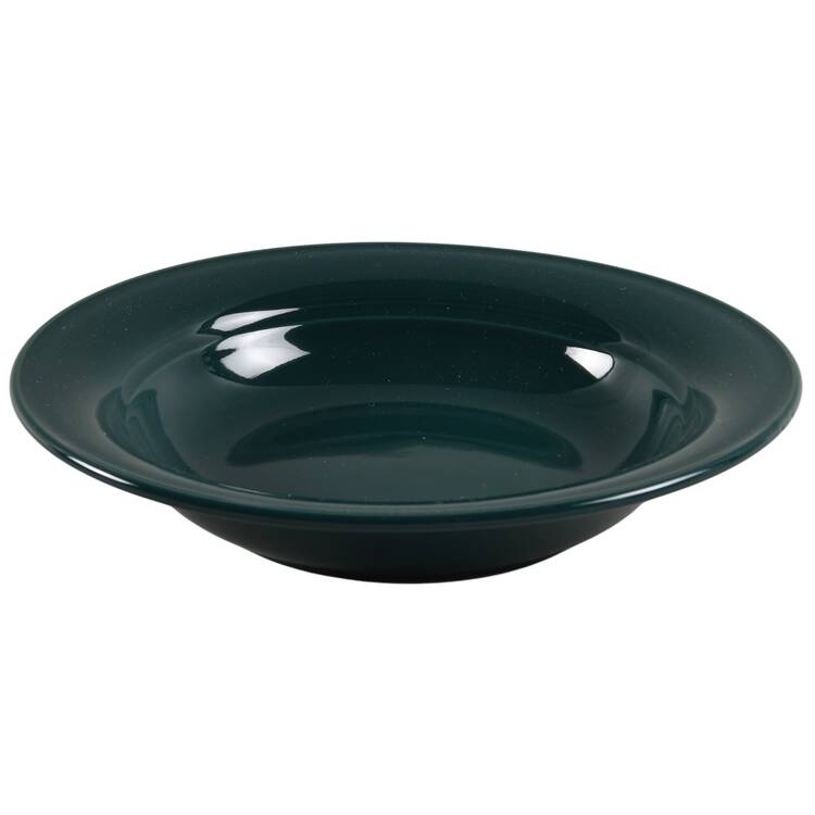 Solid Color Evergreen Rim Soup Bowl