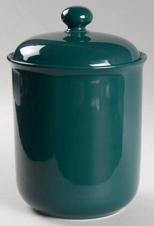 Solid Color Evergreen Large Canister & Lid