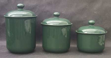 Solid Color Evergreen (3 Piece) Canister Set (Box Set)