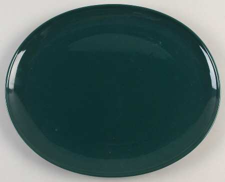 Solid Color Evergreen 14" Oval Serving Platter