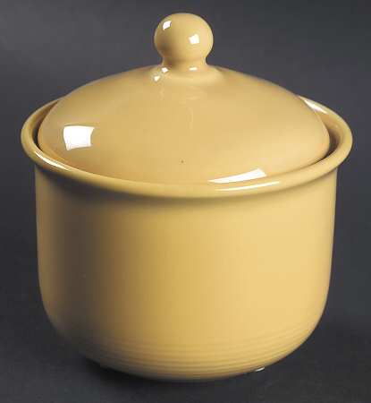 Solid Color Honey Sugar Bowl & Lid