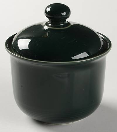 Solid Color Hunter Green Sugar Bowl & Lid