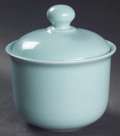 Solid Color Light Aqua Sugar Bowl & Lid