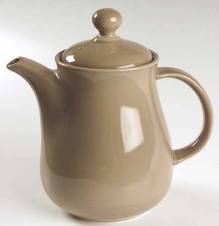 Solid Color Light Brown Coffee Pot & Lid