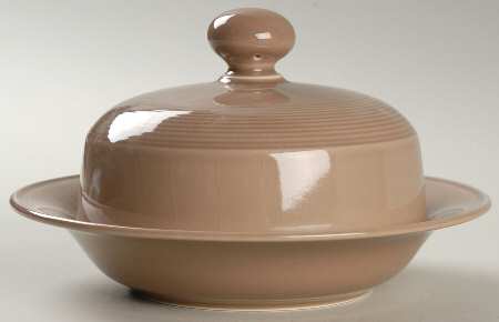 Solid Color Light Brown Round Covered Butter