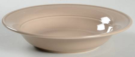 Solid Color Light Brown Rim Soup Bowl
