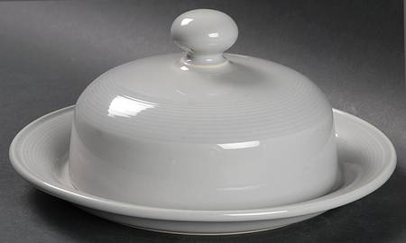 Solid Color Light Grey Round Covered Butter