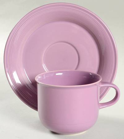 Solid Color Lilac Flat Cup & Saucer Set