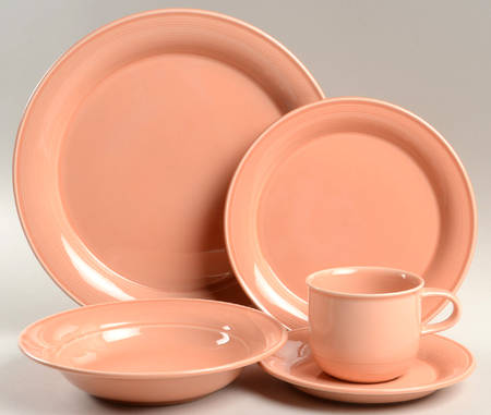 Solid Color Light Peach 5 Piece Place Setting