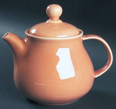Solid Color Light Peach Teapot & Lid