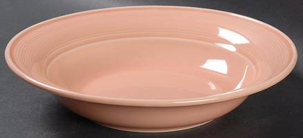 Solid Color Light Peach Rim Soup Bowl