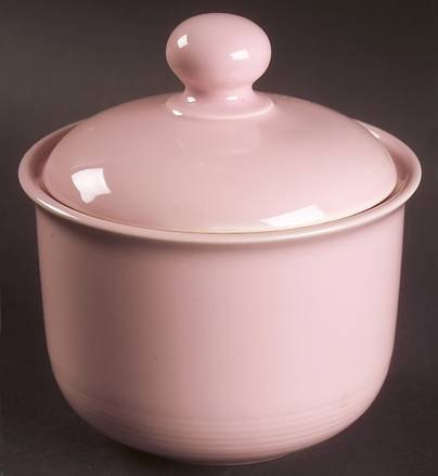 Solid Color Light Rose Sugar Bowl & Lid