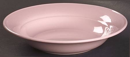 Solid Color Light Rose Rim Soup Bowl
