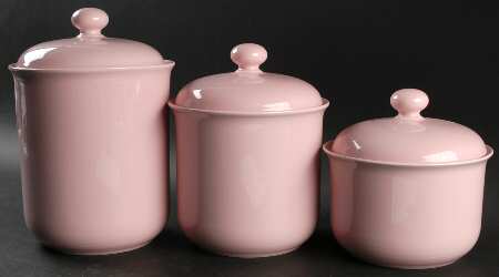 Solid Color Light Rose (3 Piece) Canister Set (Box Set)