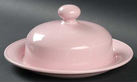 Solid Color Light Rose Round Covered Butter